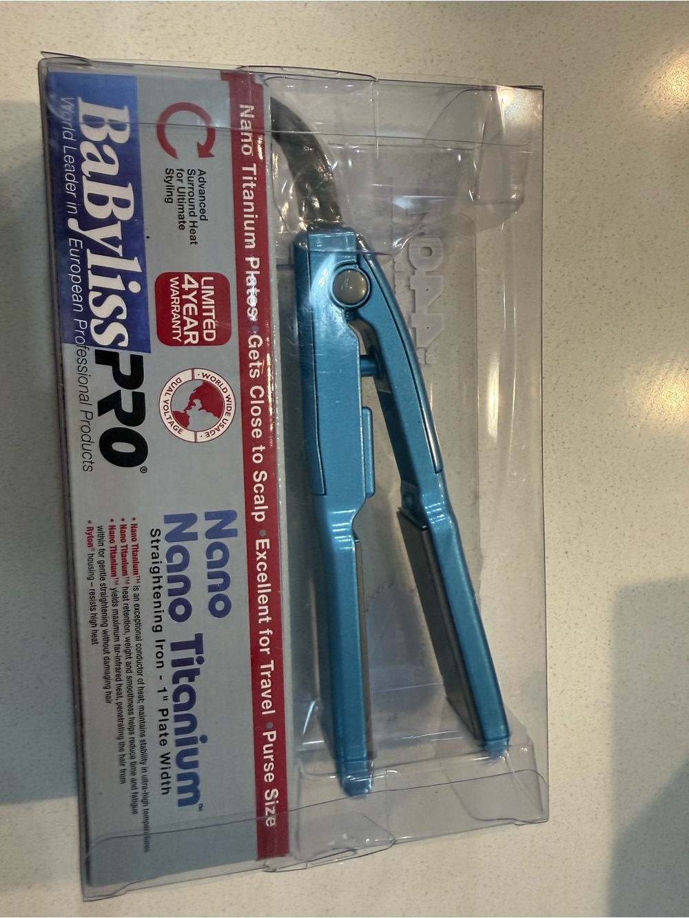 Babyliss Pro Nano Titanium 1" Mini Flat Iron in Metallic Teal - Picture 4 of 4